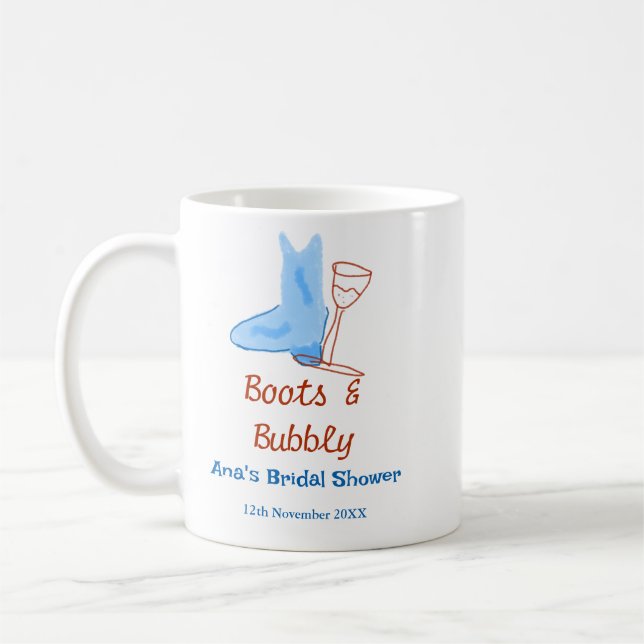 Mug Bottes et bouteille de champagne pétillant shower  (Gauche)