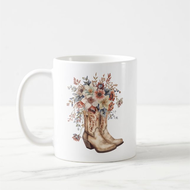 Mug Bottes florales de cowgirl (Gauche)