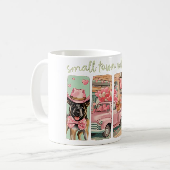 Mug Bottes occidentales Saint-Valentin avec Malinois b (Devant gauche)