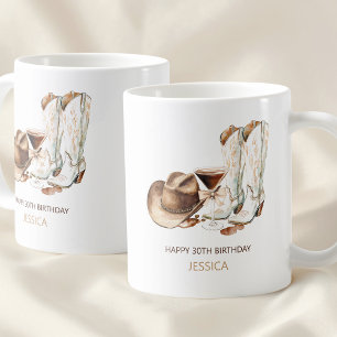 Mug Bottes rustiques occidentales de cowgirl Joyeux 30