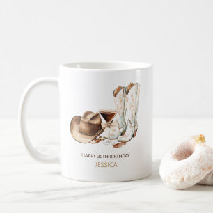 Mug Bottes rustiques occidentales de cowgirl Joyeux 30