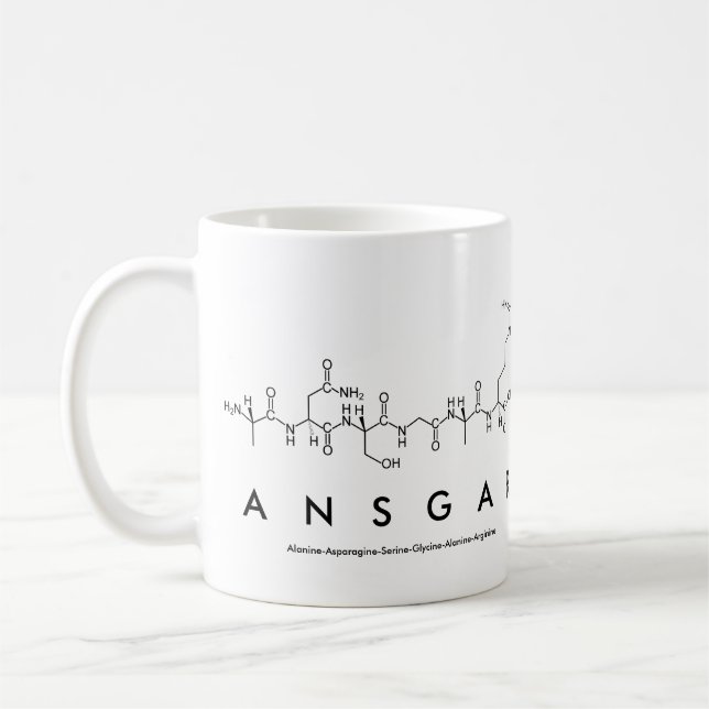 Mug Bouche de nom de peptide ansgar (Gauche)
