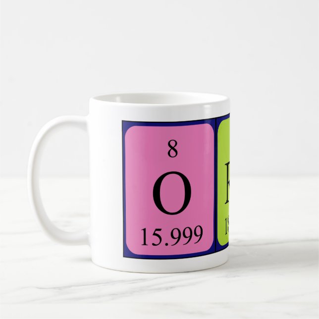 Mug Bouche de nom de table périodique Oren (Gauche)