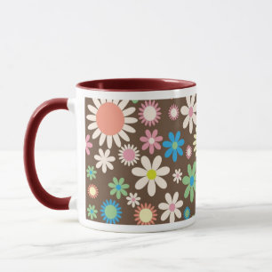 Mug Bouche vintage marron floral marron Fête des mères