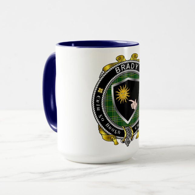 Mug Bouchon combo Brady Irish Shield 15oz (Devant gauche)