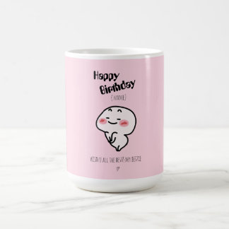 Mug Bouchon d'anniversaire rose et mignon personnalisé