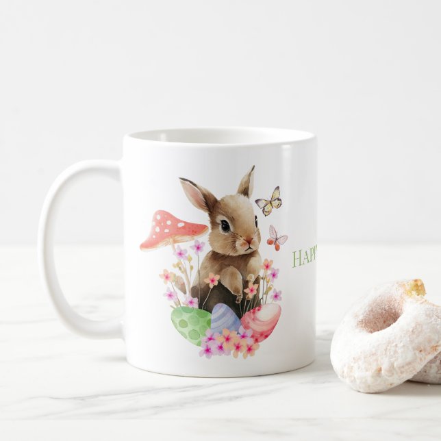 Mug Bouchon D'Aquarelle Cute Et Oeufs De Pâques Bouge  (Avec donut)