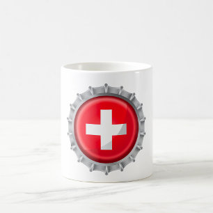Mug Bouchon de bouteille drapeau suisse croix rouge et