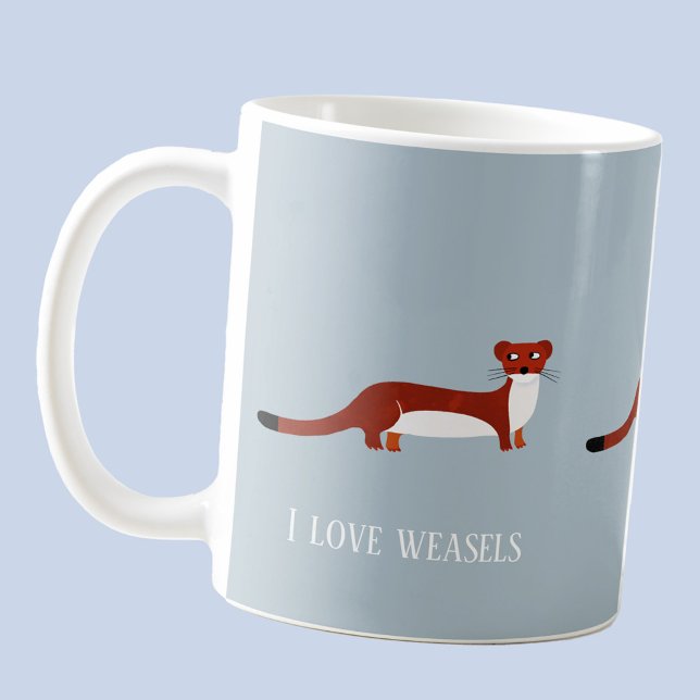 Mug Bouchon de café Weasel (Fun I Love Weasels custom text coffee mug)