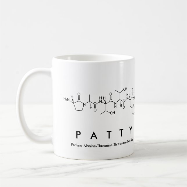 Mug Bouchon de nom du peptide Patty (Gauche)