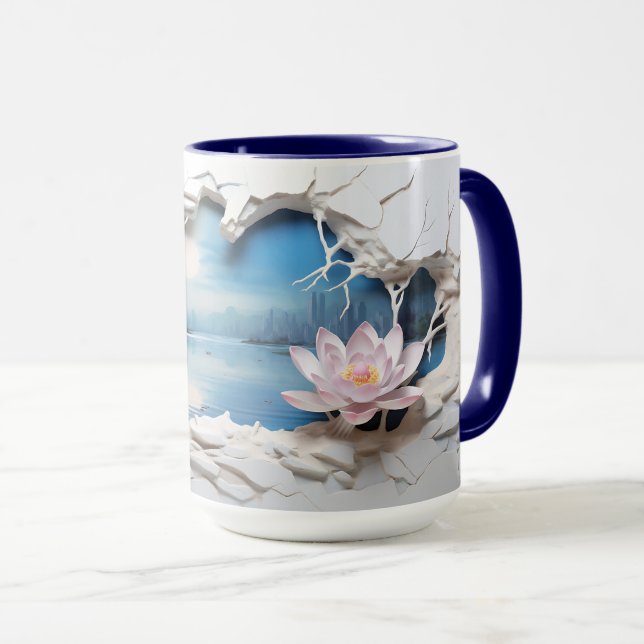 Mug Bouchon d'enveloppement de boue de paysage 3D (Devant droit)