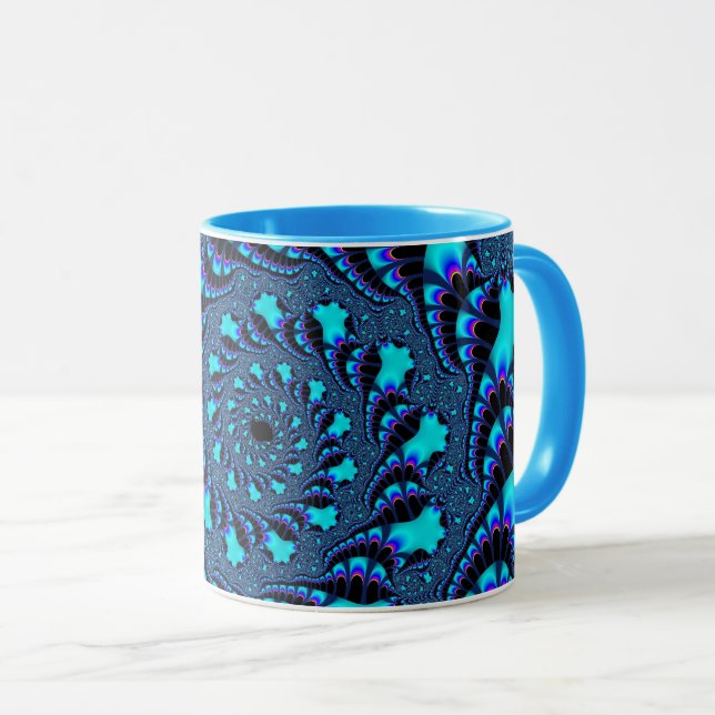 Mug Bouchon Turquoise à bulles sur mesure (Devant droit)
