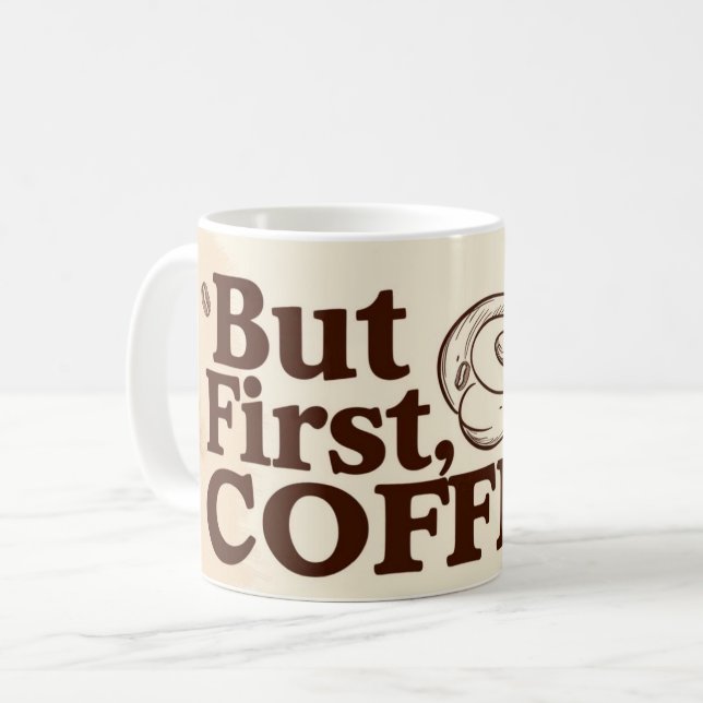 Mug Boucles à vapeur à l'affiche Lover de café (Devant gauche)