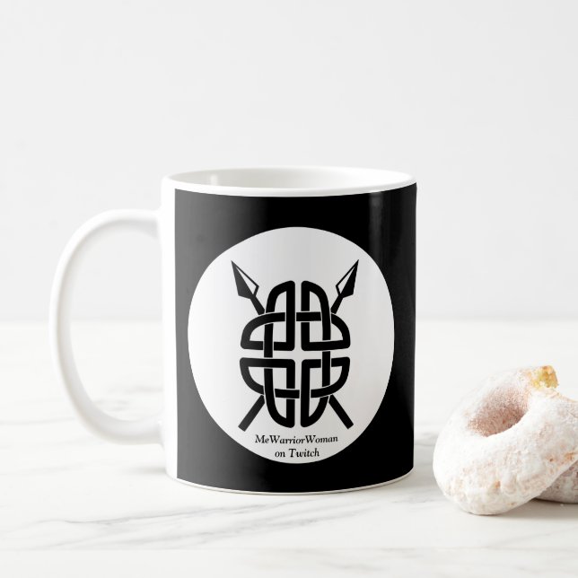 Mug Bouclier celtique, MeWarriorWoman sur Twitch (Avec donut)