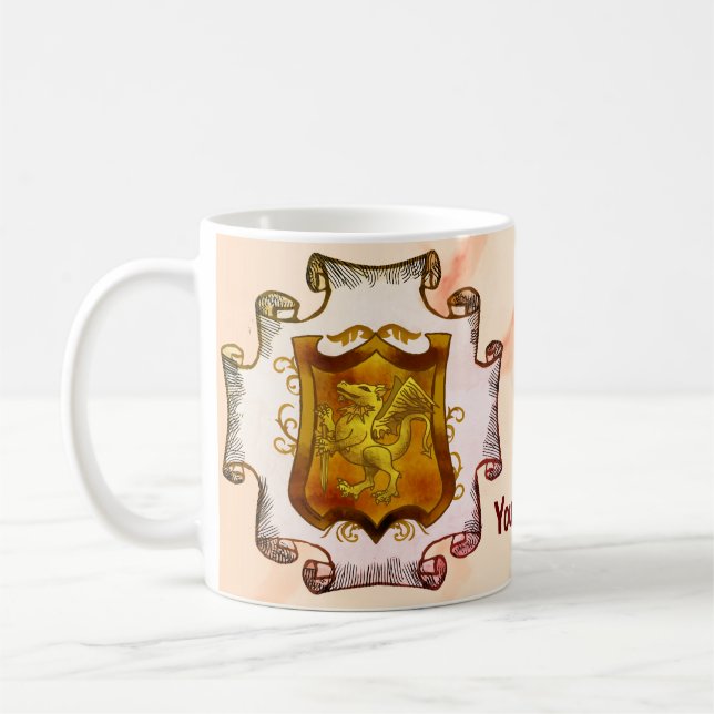Mug Bouclier de Dragons  Blason de Famille Nom de Fami (Gauche)