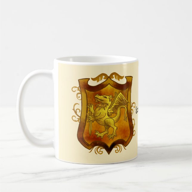 Mug Bouclier de Dragons  Blason de Famille Nom de Fami (Gauche)