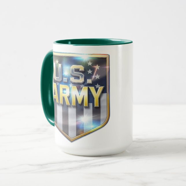Mug Bouclier de drapeau de l'armée (Devant gauche)