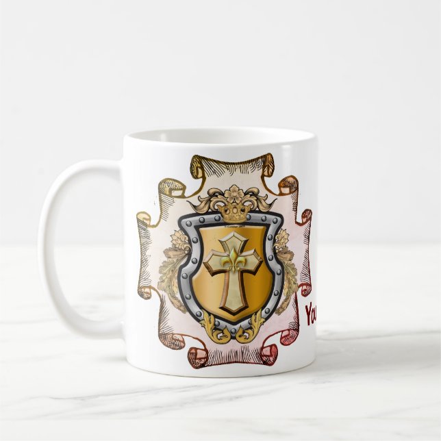 Mug Bouclier de nom de famille Cristos Cross (Gauche)