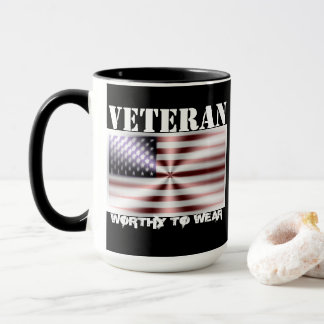 Mug Bouclier Drapeau Américain - Vétérinaire - À Porte