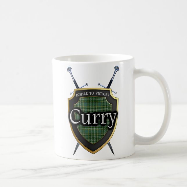 Mug Bouclier et épées Clan Currie Curry Tartan (Droite)