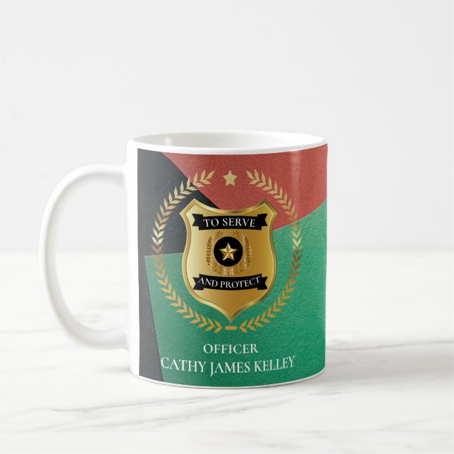Mug Bouclier personnalisé de l'officier de police de m (Gauche)