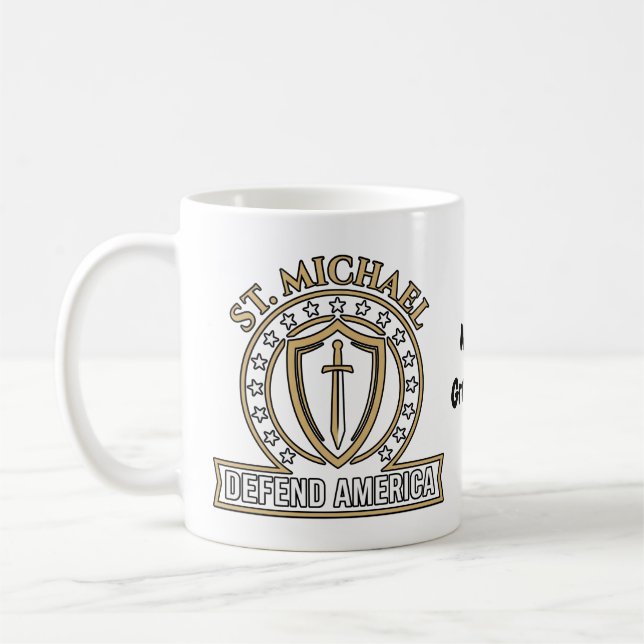 Mug Bouclier tactique Saint Michel défend l'Amérique E (Gauche)