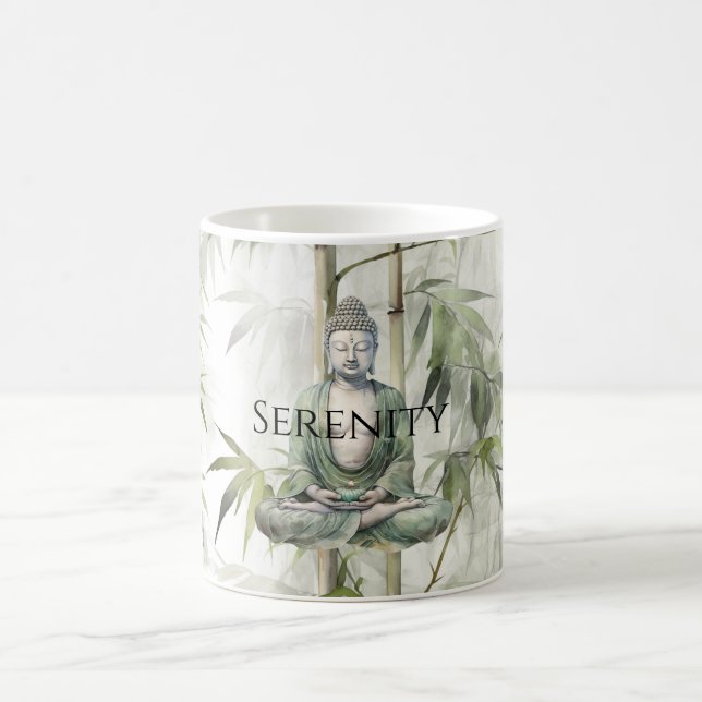 Mug Bouddha de sérénité en bambou vert (Centre)