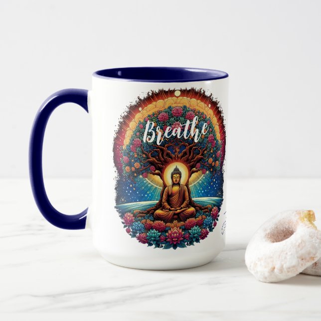 Mug Bouddha et l'arbre de vie (Avec donut)