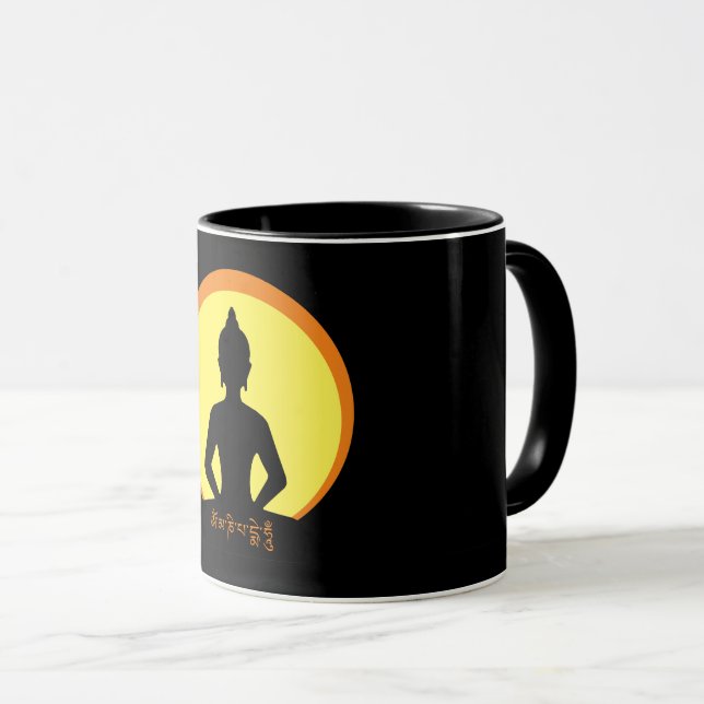 Mug Bouddha - Mantra & méditation Thé/Café muqueuse (Devant droit)