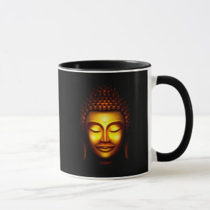 Mug Bouddha souriant or et noir