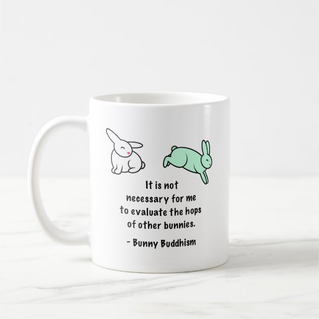 Mug Bouddhisme "houblon de lapin d'autres lapins " (Gauche)