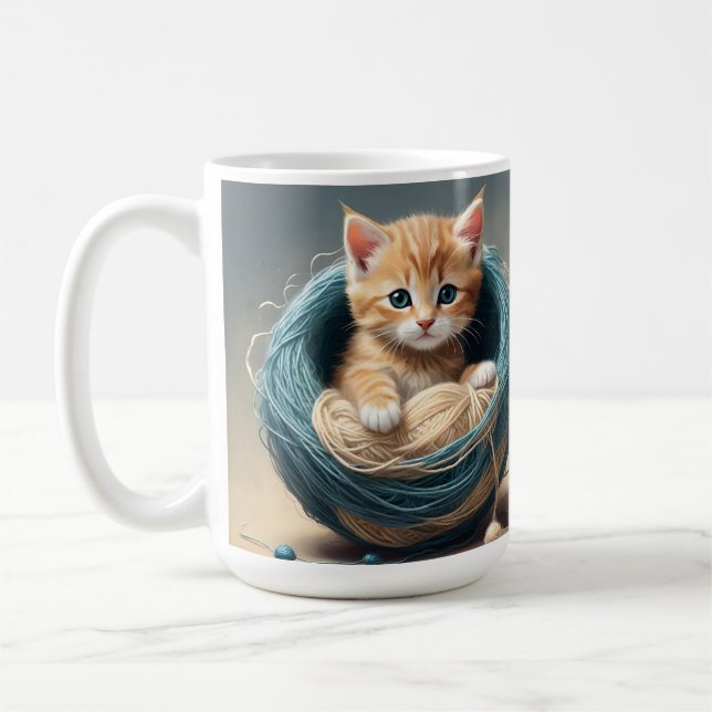 Mug "Bouddles douillets : La retraite laineuse du chat (Gauche)
