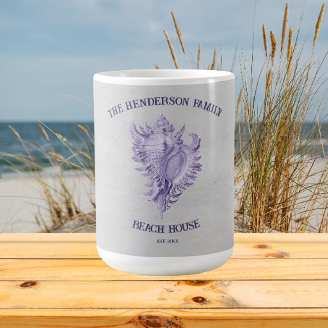 Mug Boue à café Conch Violet (Purple Conch Shell Personalized Coffee Mug)