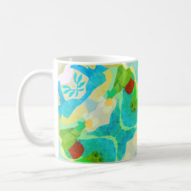 Mug Boue Abstraite bleue et verte - Nature calme (Gauche)