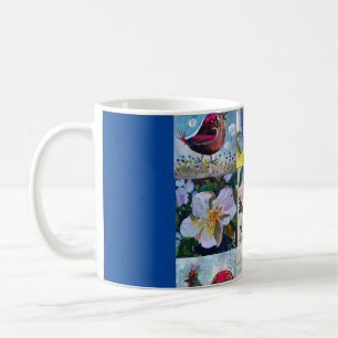 Mug Boue avec oiseaux et fleurs