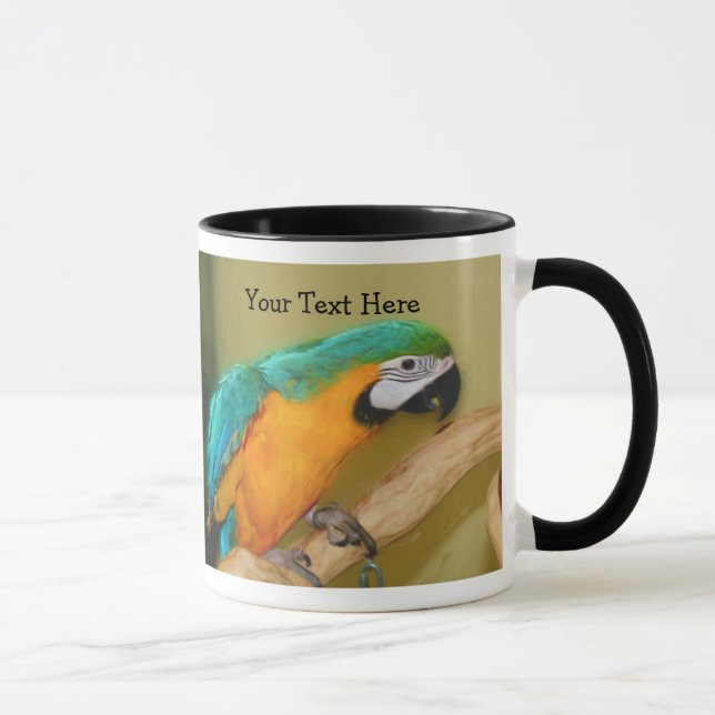 Mug Boue d'animal de perroquet bleu or macaw (Droite)
