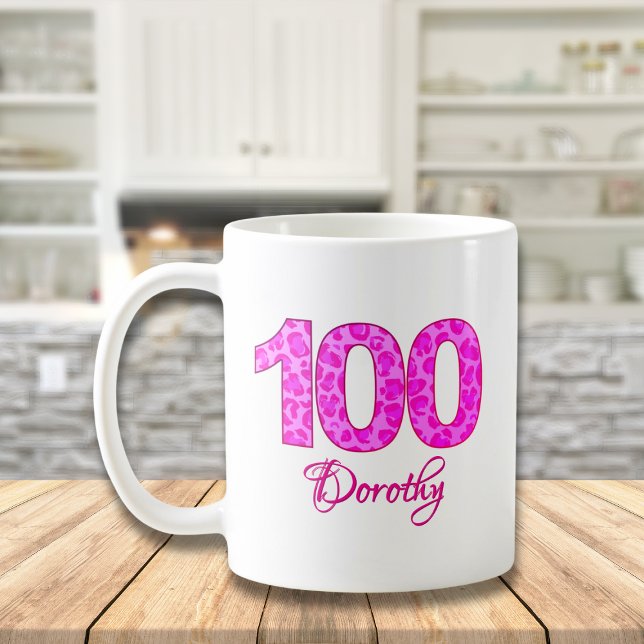 Mug Boue d'anniversaire 100 ans Boue de nom fleuri 100 (Créateur téléchargé)