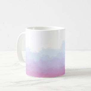 Mug Boue d'aquarelle bleu rose pâle