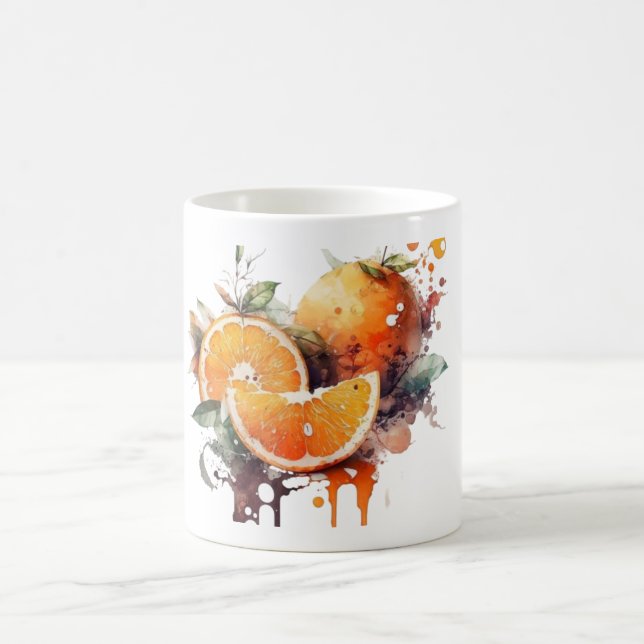 Mug Boue d'aquarelle d'agrumes (Centre)