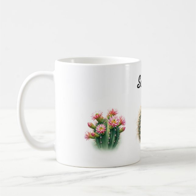 Mug Boue d'aquarelle de Cactus (Gauche)