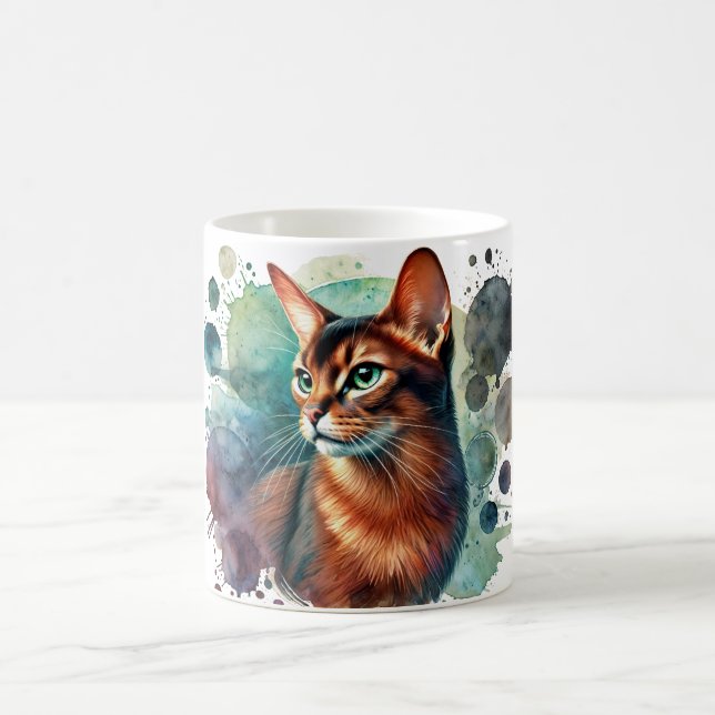 Mug Boue d'aquarelle de chat Abyssinian (Centre)