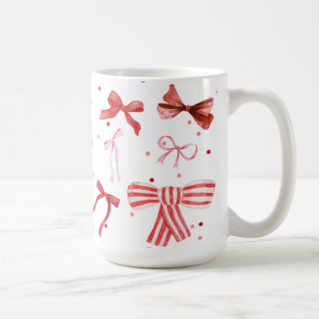 Mug Boue d'aquarelle en rouge et rose (Droite)
