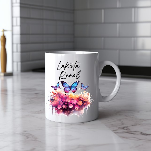 Mug Boue d'aquarelle papillon Messy (Créateur téléchargé)