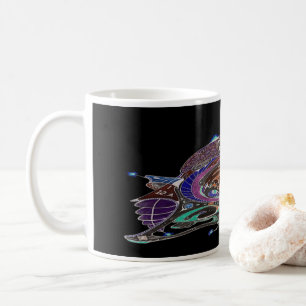 Mug Boue De Café Blanche Avec Vaisseau Art 1 C.1