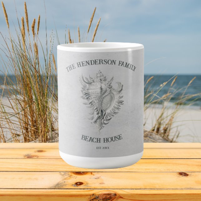Mug Boue de café conch gris (Gray Conch Shell Personalized Coffee Mug)