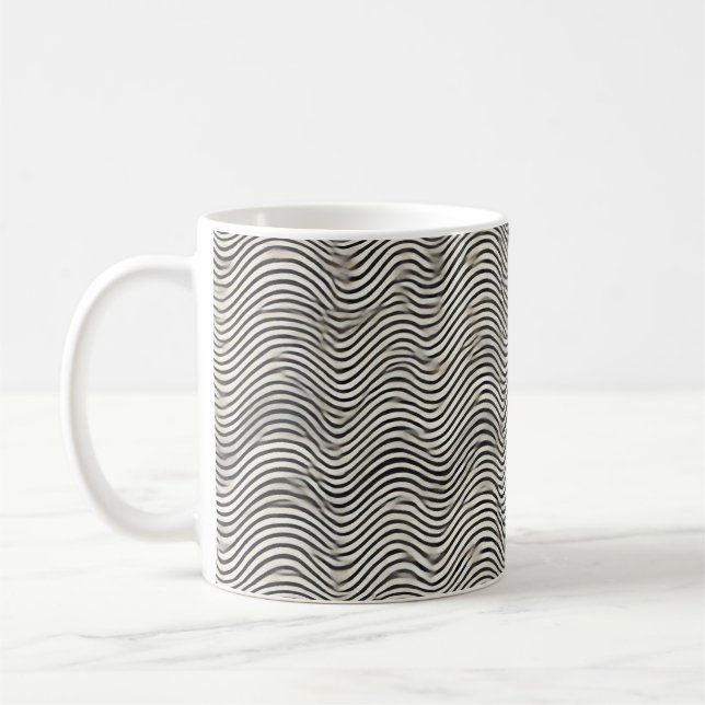 Mug Boue de café minimaliste Waves (Gauche)
