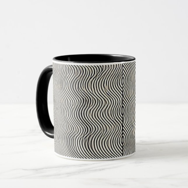 Mug Boue de café minimaliste Waves (Devant gauche)