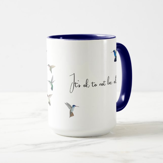 Mug Boue de colibri d'anxiété personnalisée (Devant droit)