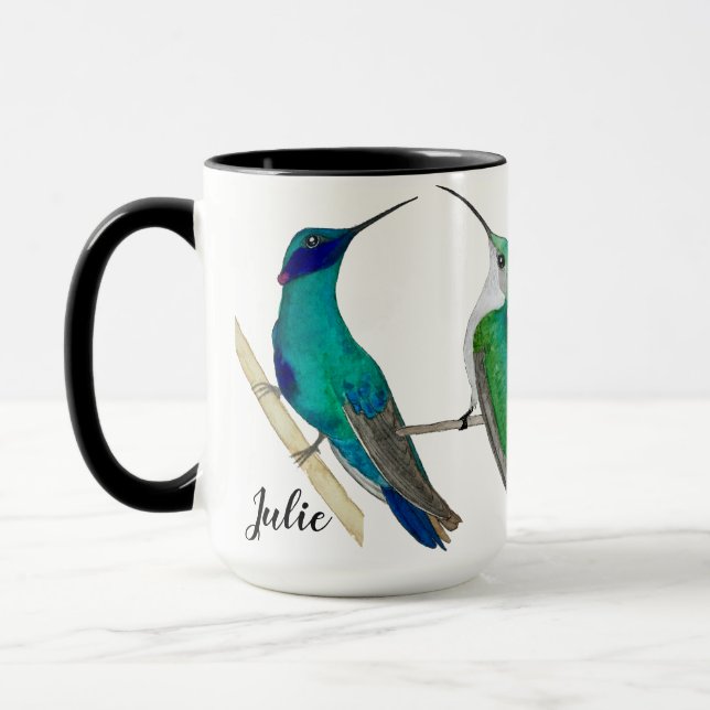 Mug Boue de colibris personnalisée (Gauche)