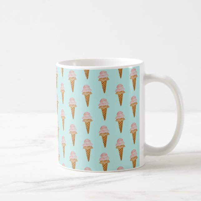 Mug Boue de crème glacée aquarelle (turquoise) (Droite)